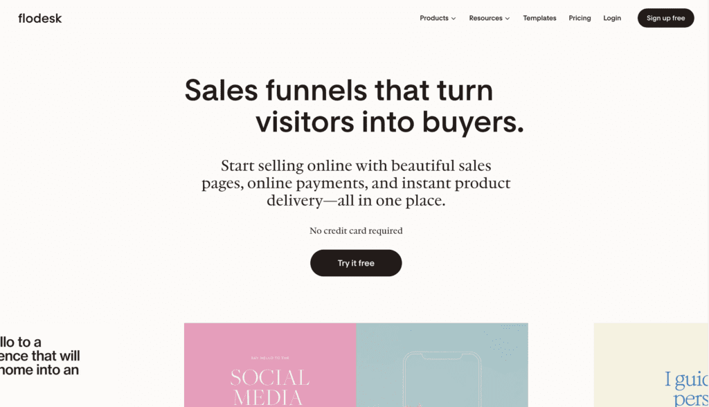 screenshot of flodesk checkout landing page for flodesk review